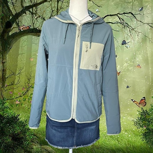 The North Face Woman’s Mountain Sweat Hooded Jacket Full Zip Teal/Green Size S - Picture 1 of 8